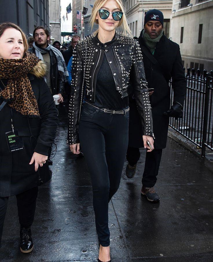 Latest Celebrity Fashion Trends: Stylish and Chic Studded Leather Jackets