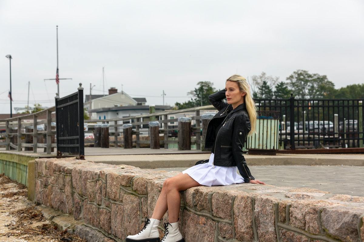 green genuine leather jacket