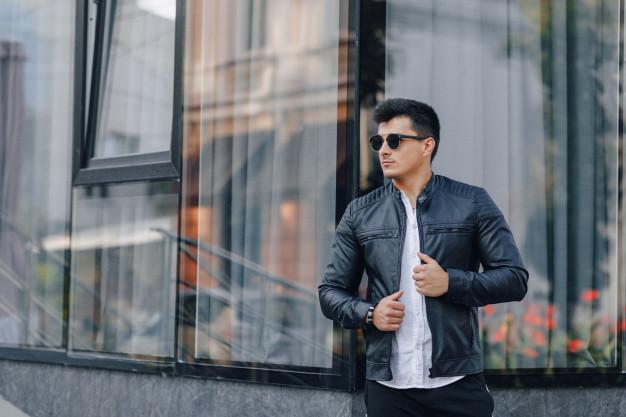 slim fit leather jacket