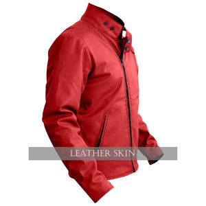 NWT Stylish Red  Men Stylish Synthetic  Leather Jacket