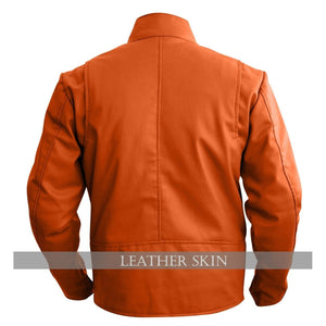 NWT Stylish Orange Men Stylish Synthetic  Leather Jacket