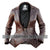Leather Skin Brown Women Ladies with Open Chest Genuine Leather Jacket