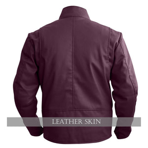 NWT Stylish Dark Purple Men Stylish Synthetic  Leather Jacket