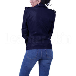 NWT Black Brando Women Ladies Trendy Premium Genuine Pure Real Leather Jacket
