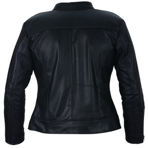 Black Leather Jacket Women - Black Zip Up Zipper Multi Pocket Jacket Womens