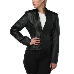 Black Minimalist Leather Jacket