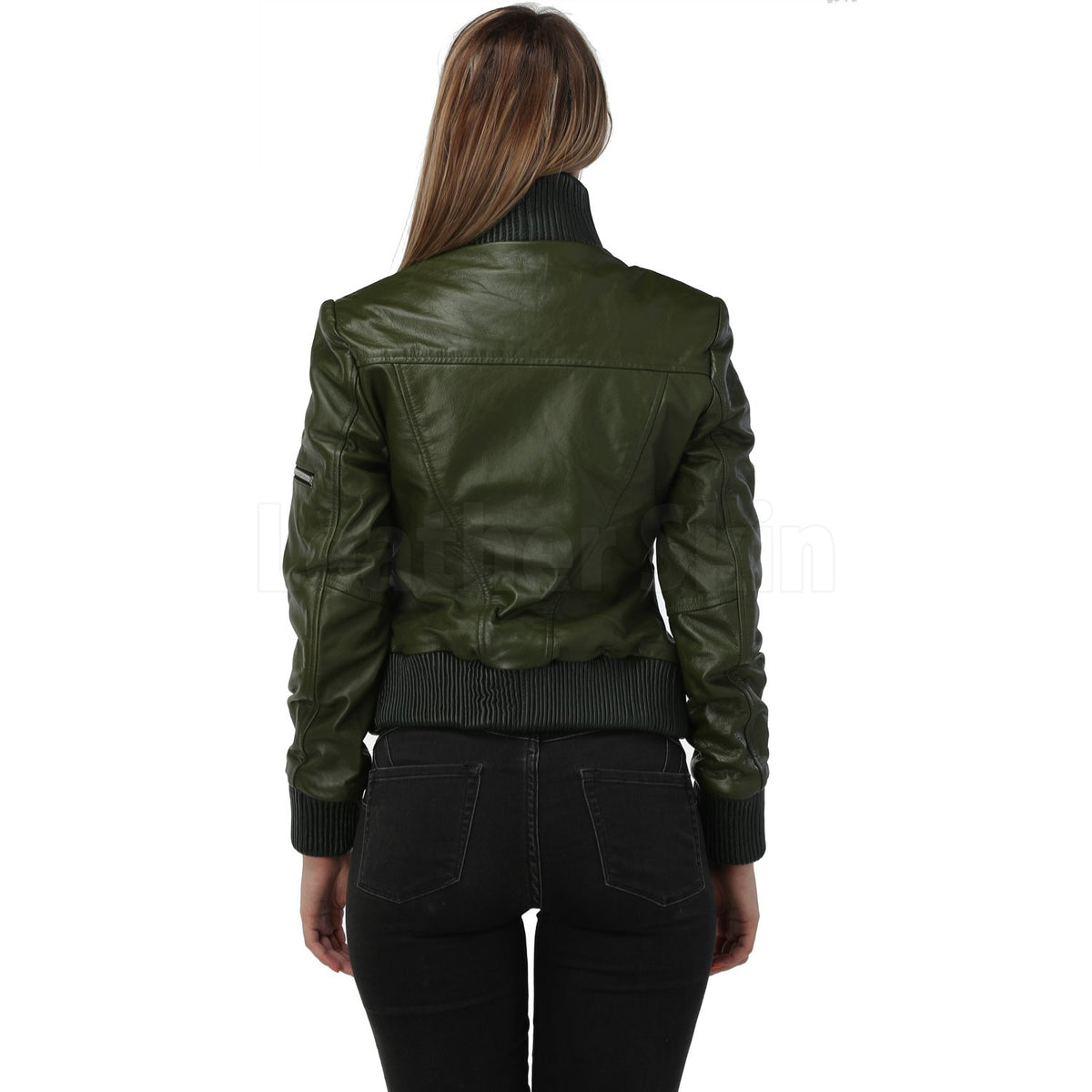 Carol Green Bomber Leather Jacket