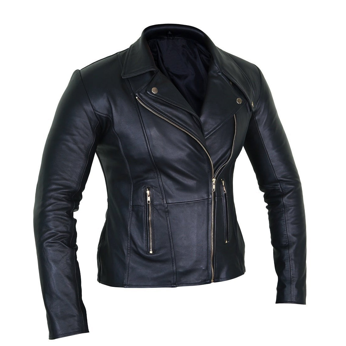 Elegant Black Leather Biker Jacket