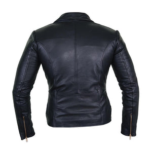 Elegant Black Leather Biker Jacket