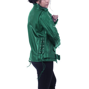 Elegant Green Brando Genuine Leather Jacket