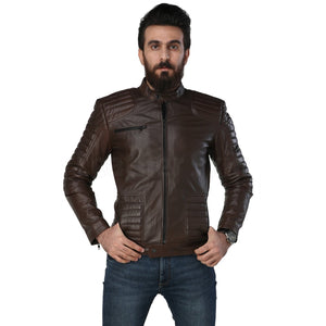 Justin Dark Brown Quilted Leather Jacket