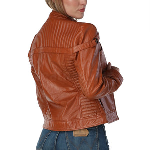 Katniss Cognac Brown Leather Jacket