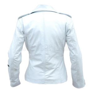 NWT White Angel Belted Brando Style Premium Genuine Pure Leather Jacket