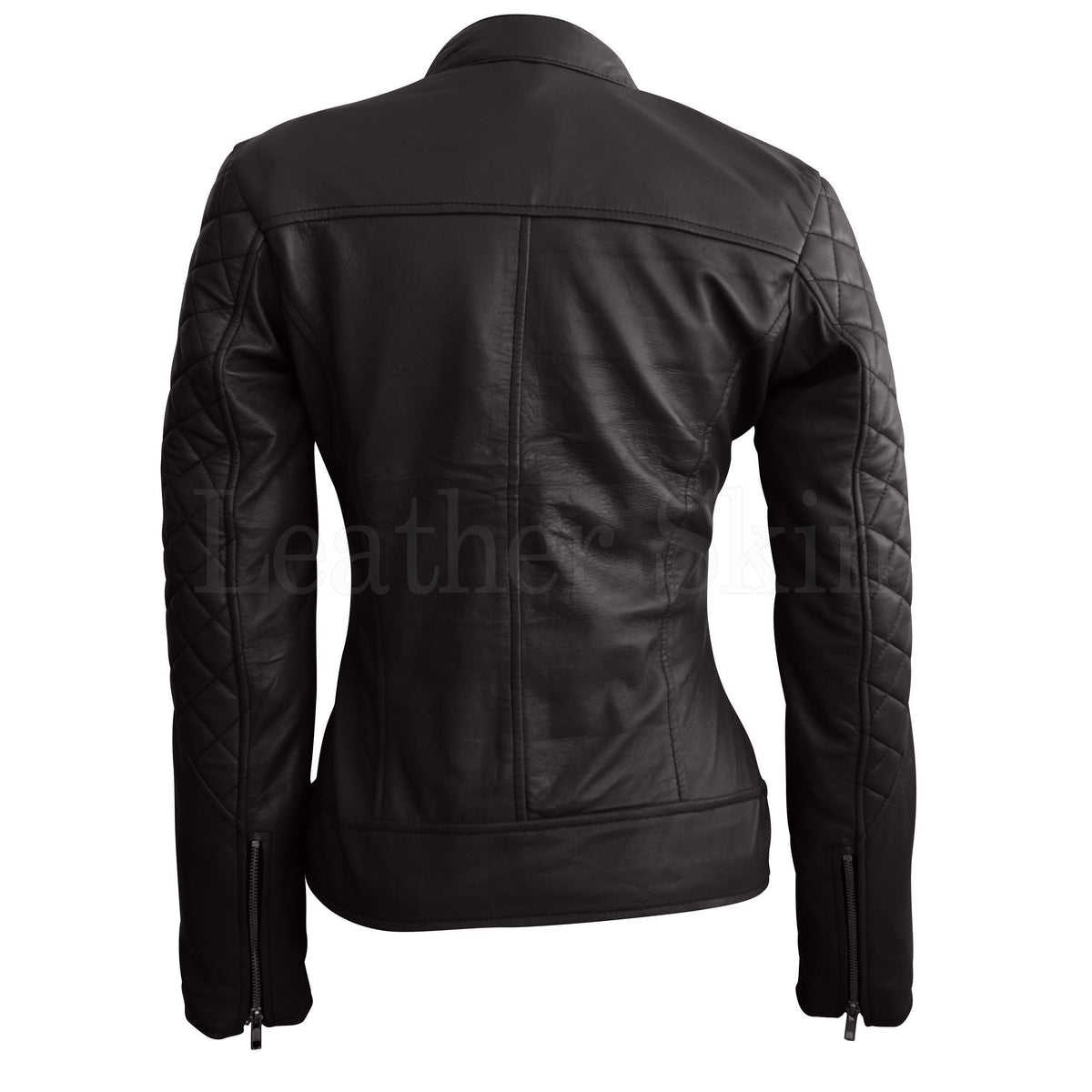 Black Quilted Genuine Leather Jacket