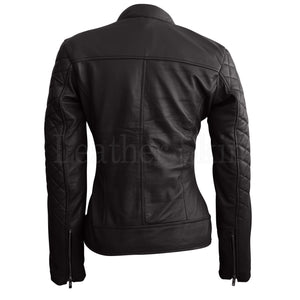 Black Quilted Genuine Leather Jacket