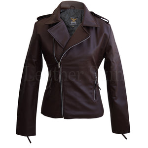 NWT Brown Brando Women Ladies Sexy Stylish Premium Synthetic Leather Jacket