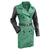 Leather Skin Women Green with Black Sleeves Genuine Leather Coat
