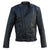 Men Black Genuine Leather Jacket with Dual Front Zippers