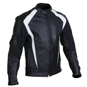 black motorcycle jacket with perforation
