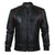mens black jacket with red stripes