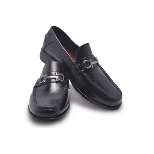 Black Leather Loafer Shoes for Men