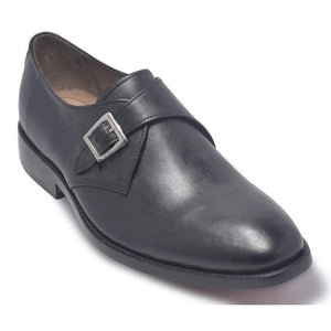 monk leather shoes in black color