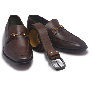 mens loafer leather shoes brown