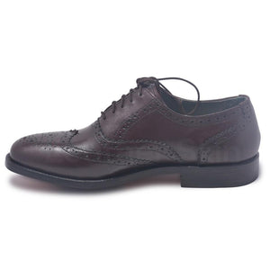 men brogue brown leather shoes
