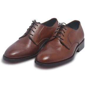 brown derby leather shoes for men