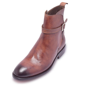 Men Brown Jodhpurs Ankle Leather Boots