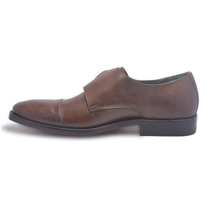 monk brown leather shoes