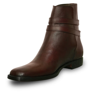 Men Burgundy Jodhpurs Ankle Genuine Leather Boots