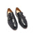 Men Double Monk Black Handmade Genuine Leather Shoes
