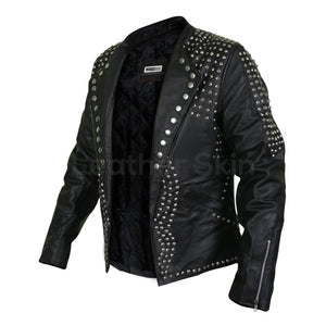 leather jacket with spiked studs mens