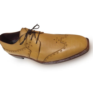 brogue tan leather shoes