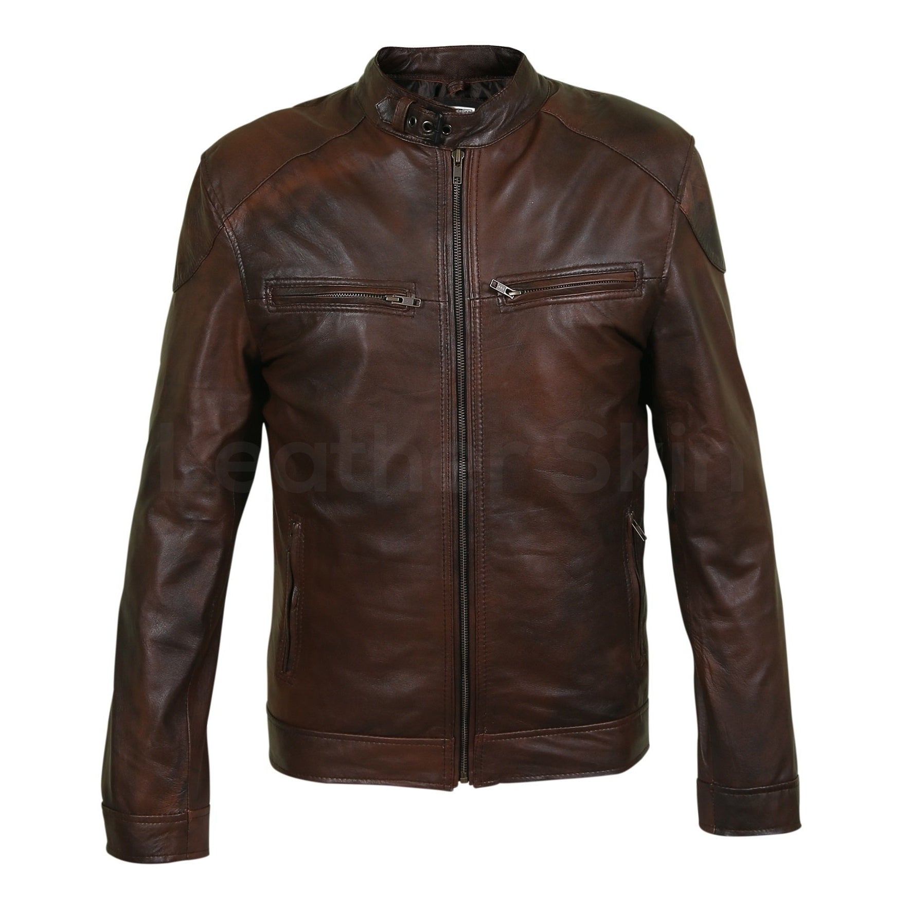 mens two tone jacket in brown
