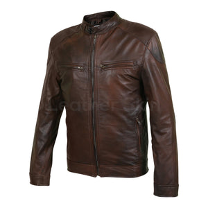 men two tone real leather jacket
