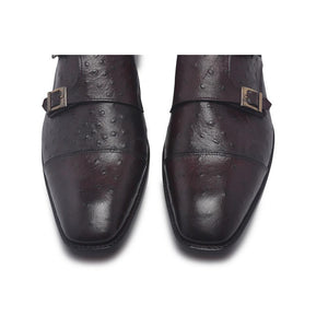 Monk Strap shoes with ostrich design
