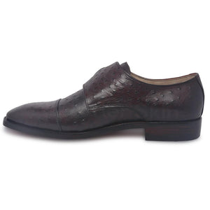 monk strap leather shoes for men