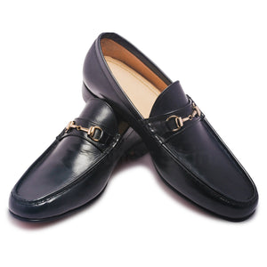 mens bit loafer with gold decoration
