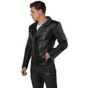 Men’s Black Spike Leather Jacket
