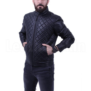 Men's Diamond Quilted Genuine Leather Jacket