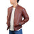 Red Maroon Leather Bomber Jacket