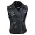 women biker leather vest in black