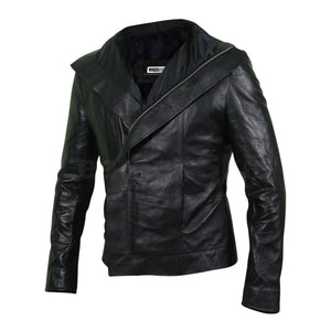 womens black leather jacket with zipper flap