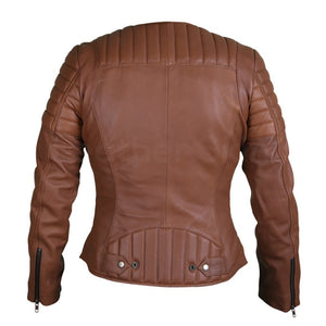 padded shoulder leather jacket