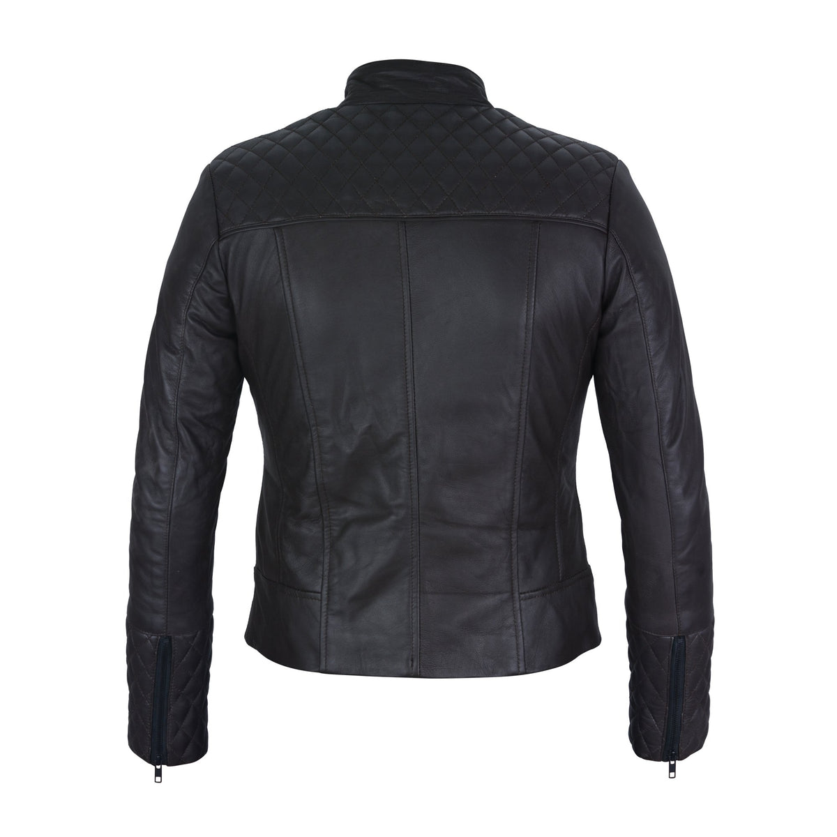 Andrea Sheepskin Quilted Black Genuine Leather Jacket