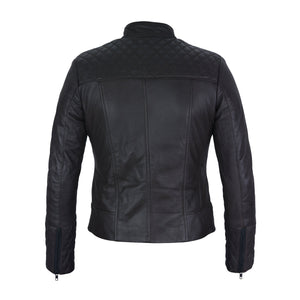 Andrea Sheepskin Quilted Black Genuine Leather Jacket