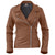Leather Skin Women Brown Brando Synthetic Leather Jacket
