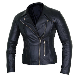 Elegant Black Leather Biker Jacket